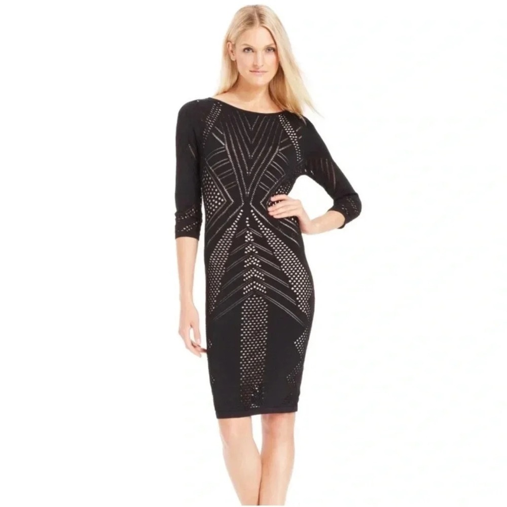 Calvin Klein Laser Cut Black Dress